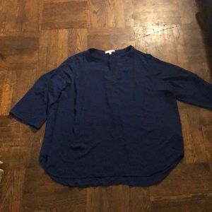 Chaus New York Sheer Blouse navy blue